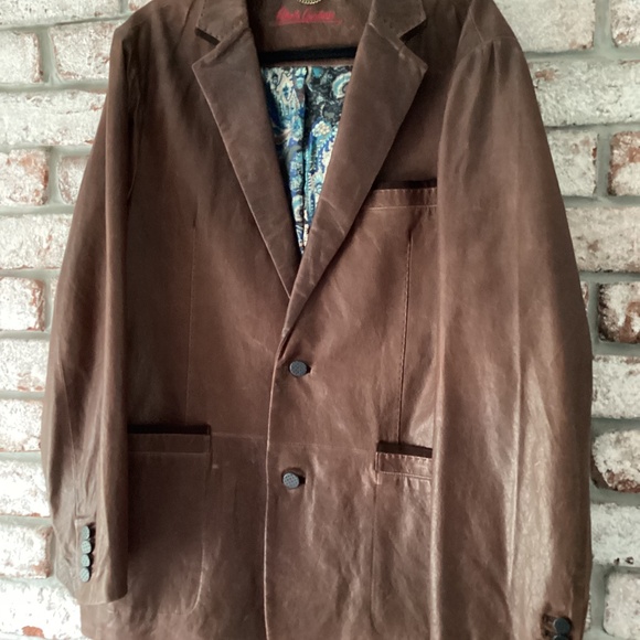 Robert Graham Brown leather Sport coat - Picture 1 of 7